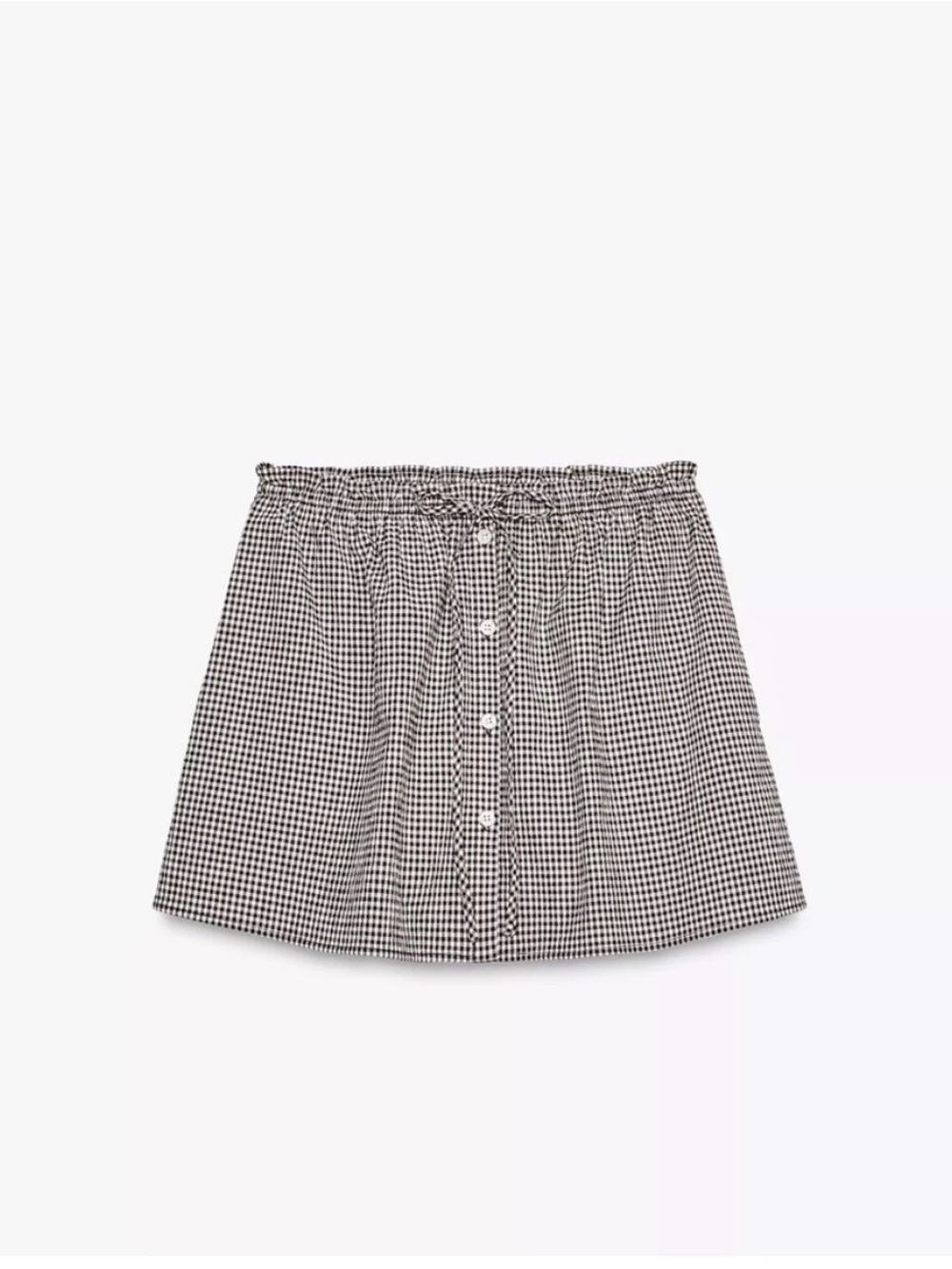 ZARA Gingham Button-Front Mini Skirt - m